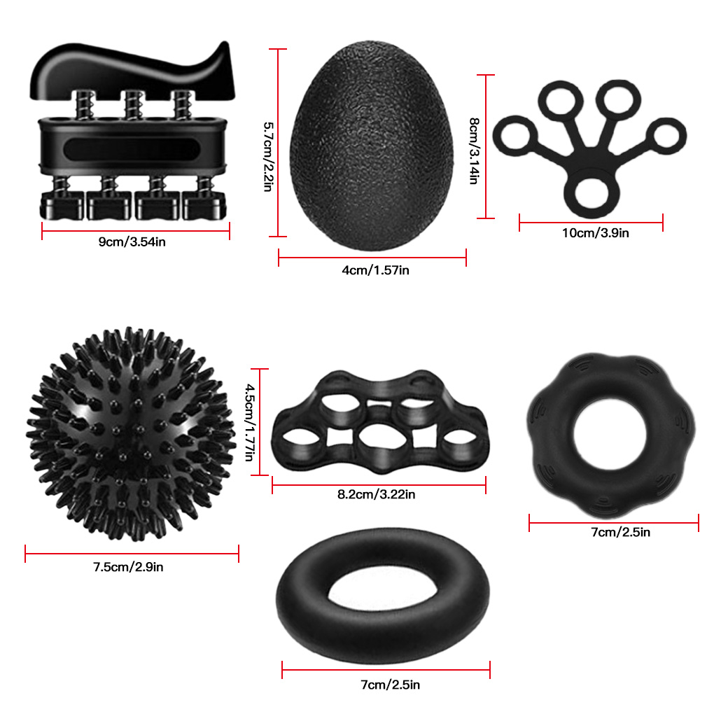 6Pcs Gym Fitness Hand Grip Men Adjustable Finger Heavy Exerciser Strength for Muscle Recovery Hand Gripper Trainer