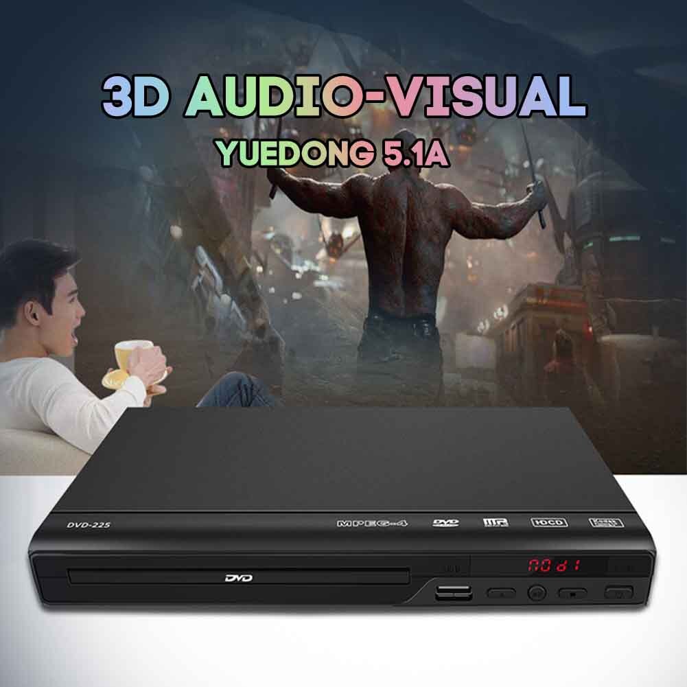 Lecteur Audio et DVD HD 1080P, Compatible USB, son Surround 5.1, divertissement à domicile, toutes les régions, vidéo gratuite pour télévision avec câble AV: EU