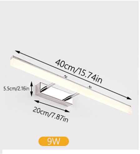 Moderne led spiegel wandlamp badkamer toilet wandlamp 40cm 50cm zwart zilver goud wandlamp kaptafellamp make-up spiegellamp: A / Warm wit