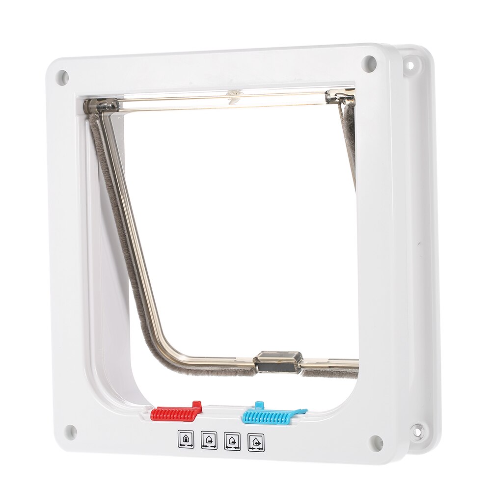 4-Way Locking Pet Door W/ Smart switches keep the house door closed but allow your pet to go in or out freely for Dog Cat Pet