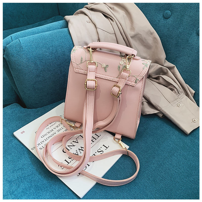 MoneRffi sac à dos scolaire adolescentes de en cuir femmes sac à bandoulière sac à dos broderie florale sac à dos