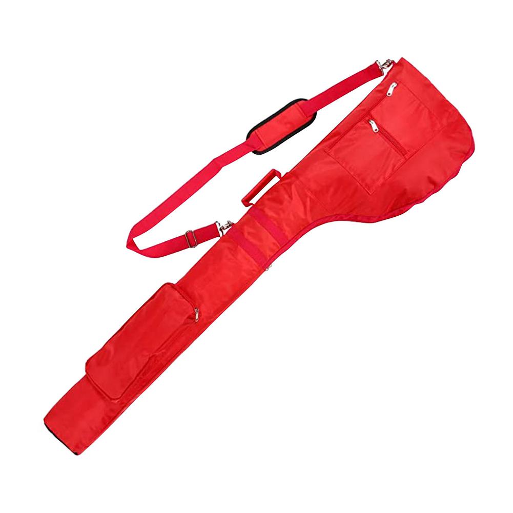 Portable Polyester Golf Club Carrier Bag Carry Driving Range Travel Bag Golf Training Pouch Case With Adjustable Shoulder Straps: Red