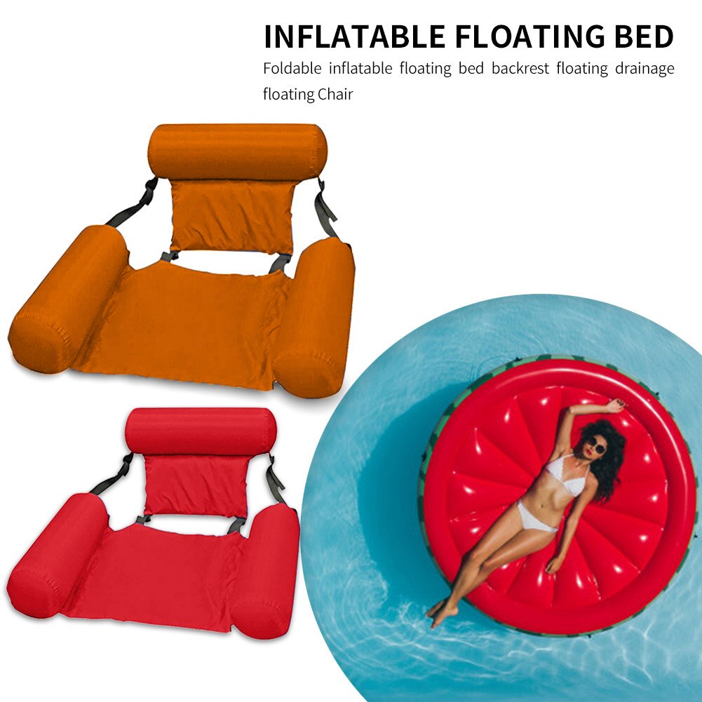 Pvc Zomer Water Hangmat Opvouwbare Drijvende Rij Strand Slapen Kussen Vouwen Air Mattresse Zwembad Water Bed Stoel