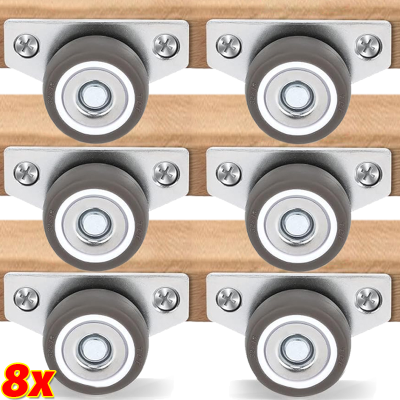 1/8Sets Side Mount Caster Wheels Mini Silent Rubber Furniture Castors Directional Cartwheels For Trolley Drawer Kitchen Cabinets