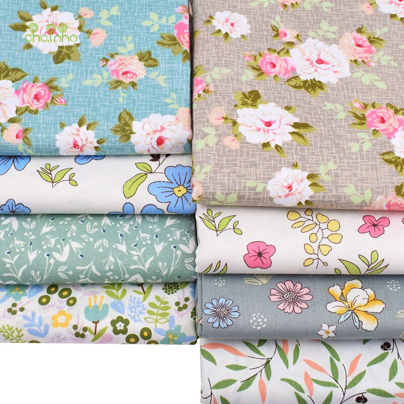 Chainho,8 Stks/partij, Bloemen Serie, Gedrukt Twill Katoen Stof, patchwork Doek Voor Diy Naaien En Quilten Baby & Kinderen Materiaal