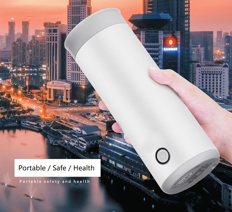 Draagbare Reizen Elektrische Waterkoker Mini Thermosfles Smart Theepot Verwarming Cup Melk Kokend Eierkoker Rvs Metalen Fles
