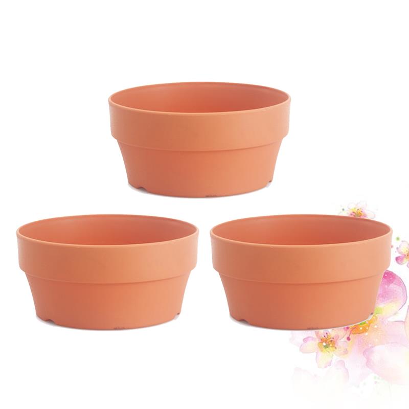 3Pcs Flower Pot With Drainage Hole For Plant Planter Plastic Container Garden Supplies Terracotta Round Bonsai Plants: Blue