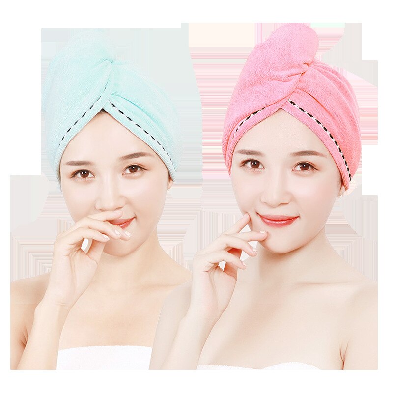 Serviette absorbante en microfibre pour cheveux secs, chapeau Turban épais pour envelopper la tête, outil de bain
