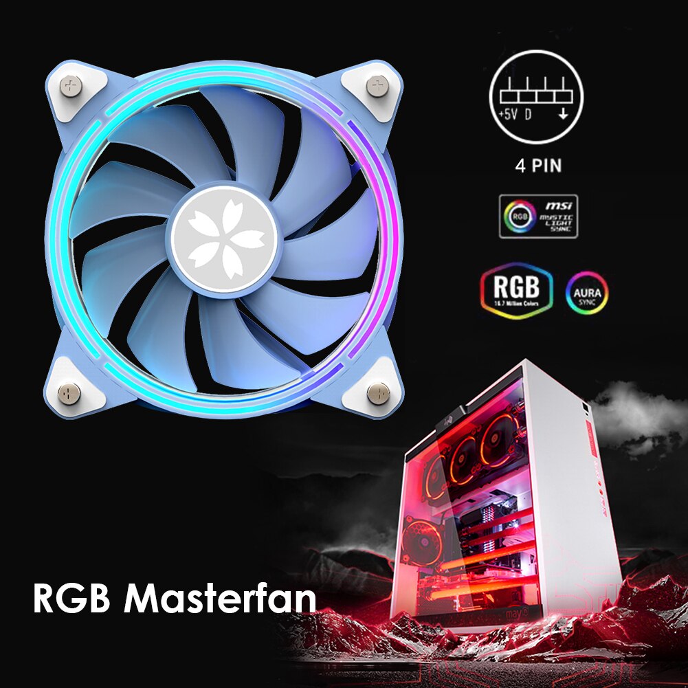 1800RPM ARGB CPU Cooling Cooler Fan 4Pin PWM PC Case Heatsink Radiator CPU Cooler Water Cooling Hydraulic