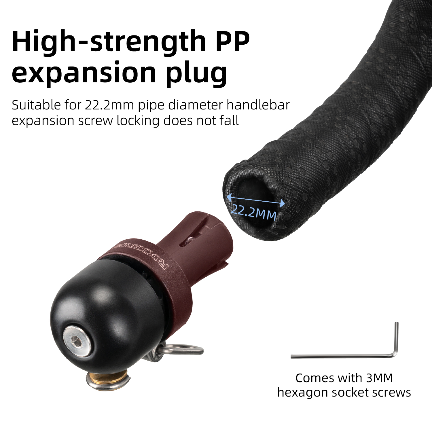 ROCKBROS Bicycle Bell Curved Handlebar Plug Bell Horn Waterproof 80dB Loud High Decibel Ring Alarm Bell Road Bike Accessories