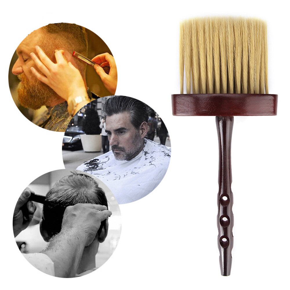 1 Pc cheveux coupe doux cou brosse visage Duster distributeur brosses cheveux brosse Salon de coiffure manche en bois style outils