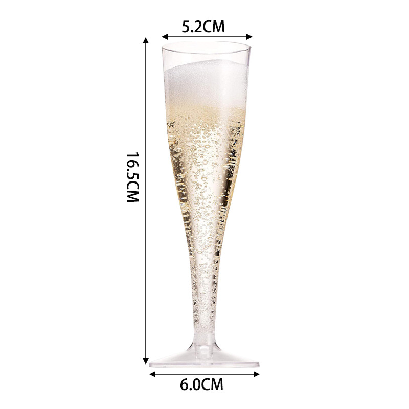 Clear Champagne Flutes Stemmed Party Wine Cups Crystal Wine Cocktail Cups Plastic Glitter Champagne Flutes Reusable: Brown