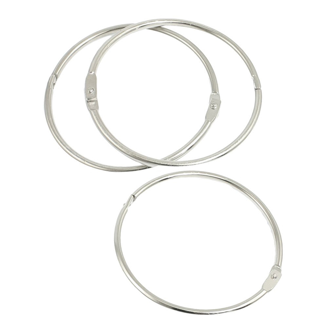 Ppyy  -3 x häftklämma i metall häftklammer lösa bladringar nyckelring 66 x 60 x 3mm