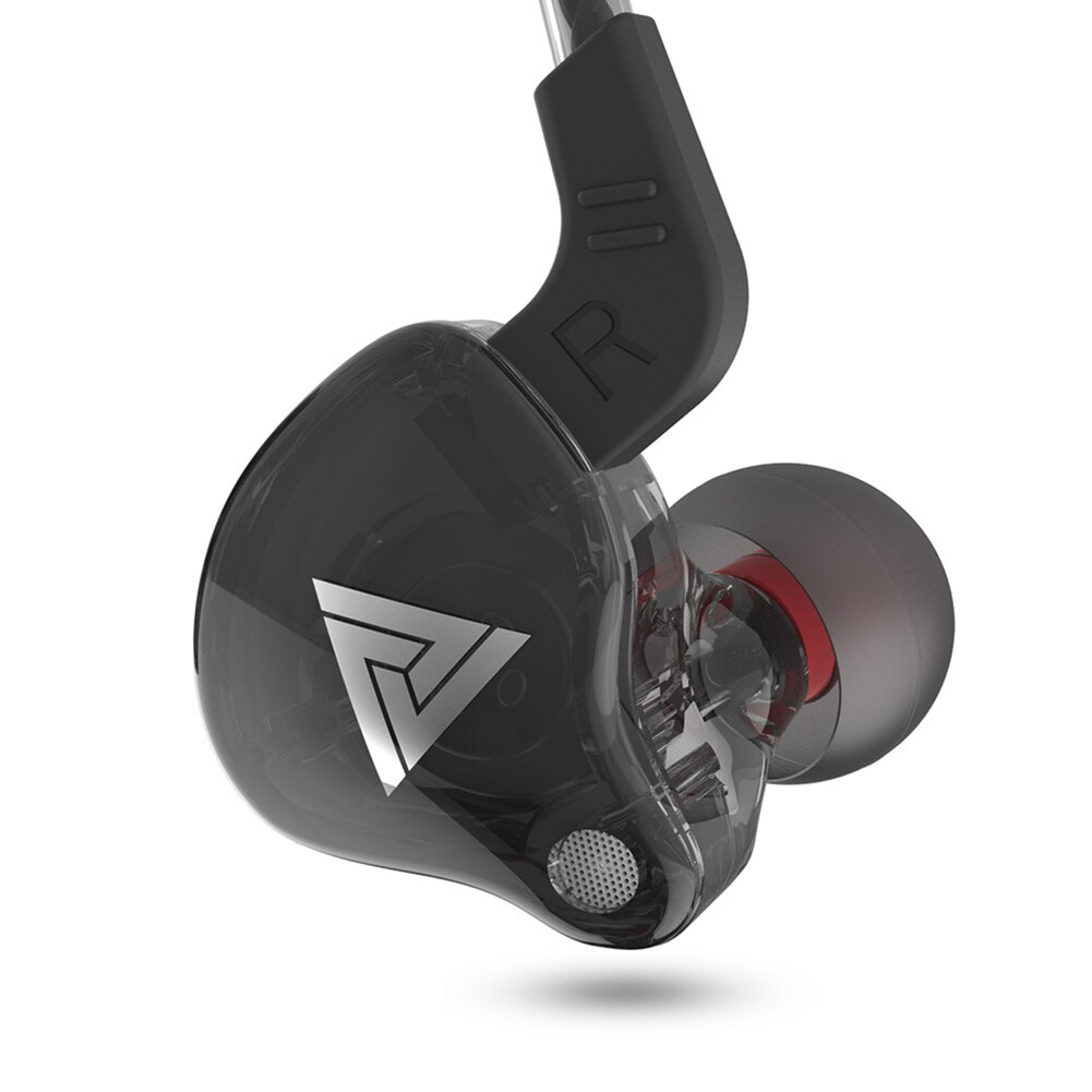 QKZ AK6-auriculares HiFi con cable, auriculares estéreo de sonidos graves, auriculares internos deportivos para correr con micrófono para teléfonos móviles y reproductor de mp3: Black