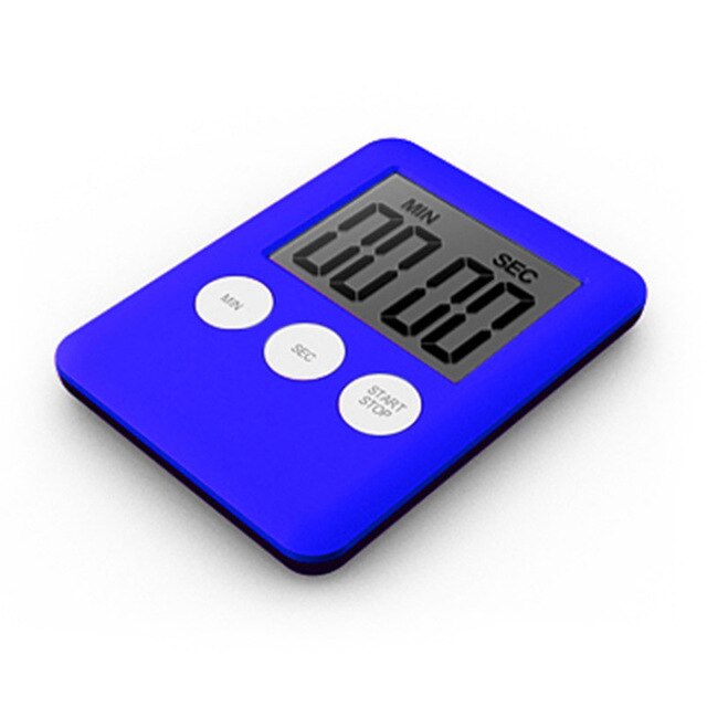 Lcd digital badeværelse vandtæt bruser timer 7*5.3*0.9cm abs holdbart mærke og: Marine blå