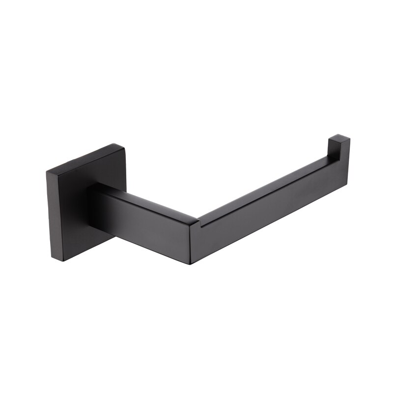 304 rustfrit stål mat sort bad hardware sæt håndklæde bar kappe sæbe fad toilet børste papirholder badeværelse tilbehør: Papirholder