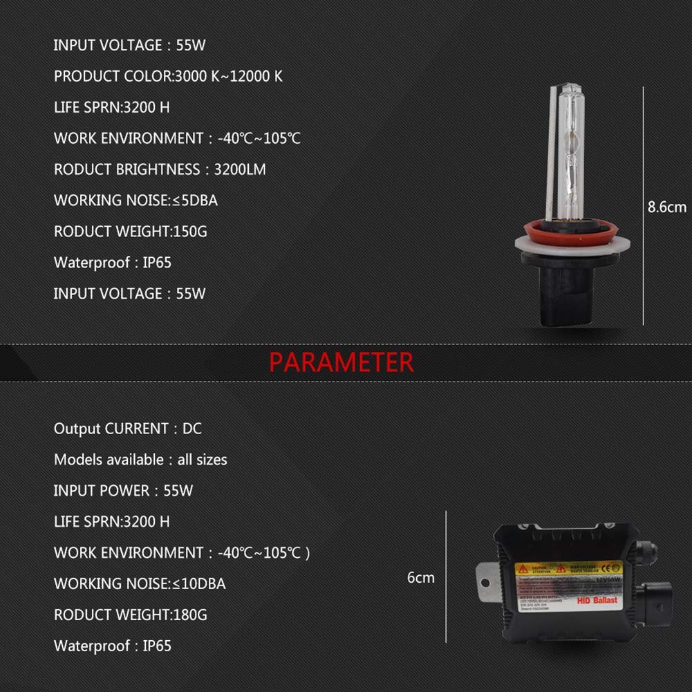 55W Waterdichte Carheadlight Whitelight Lichtbron Een Set Slim Ballast Kit Xenon Hid Kit