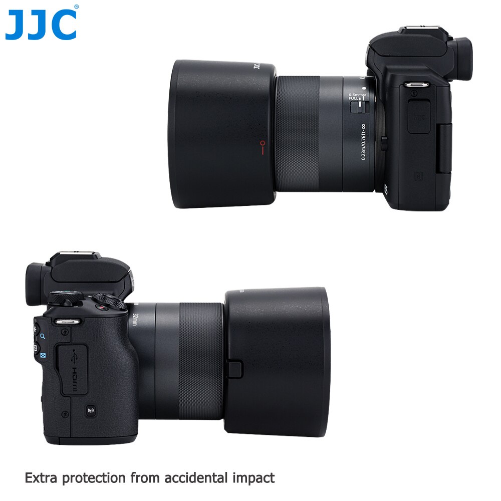 Jjc modlysblænde skærm til canon ef -m 32mm f /1.4 stm objektiv på canon eos  m200 m100 m50 m10 m6 mark ii  m5 m3 m50 mark ii erstat es -60