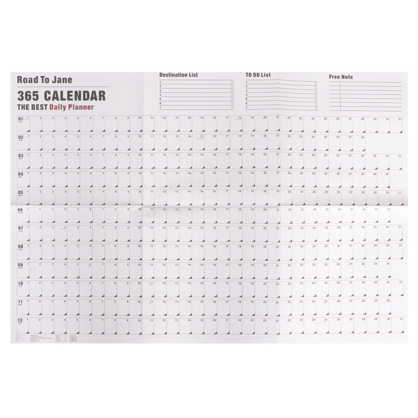 Calendar Schedule Desktop Calendar English Annual Planner Simple Wall Calendar English Schedule for Home Office