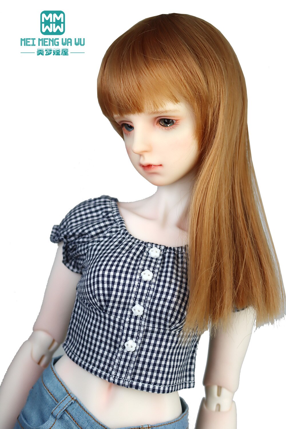 Se adapta a muñecas BJD SD DD de 58-60cm, 1/3, ropa, juguetes, muñeca articulada, camisa a cuadros, jeans, para niña