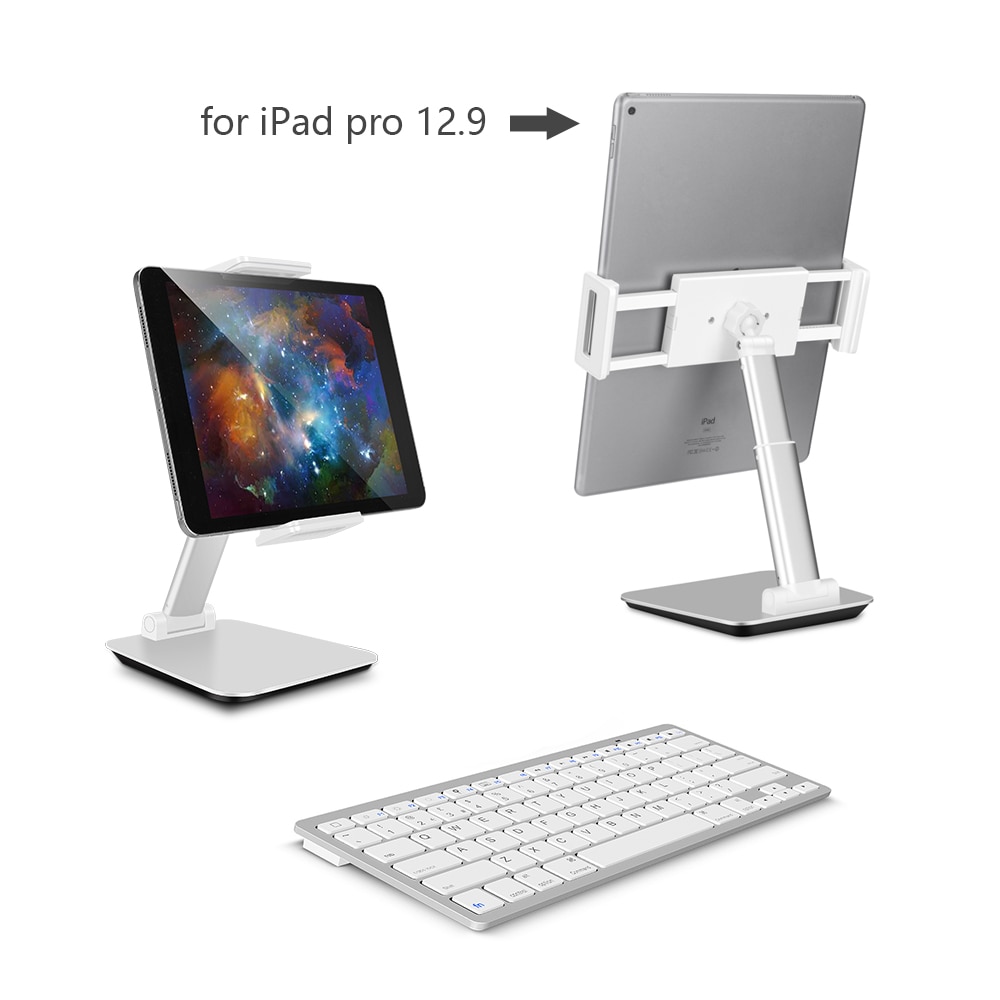 Adjustable Aluminum Desktop Tablet Phone Holder Stand Table Foldable Extend Support Desk Cell Phone Mount with Clip For iPad