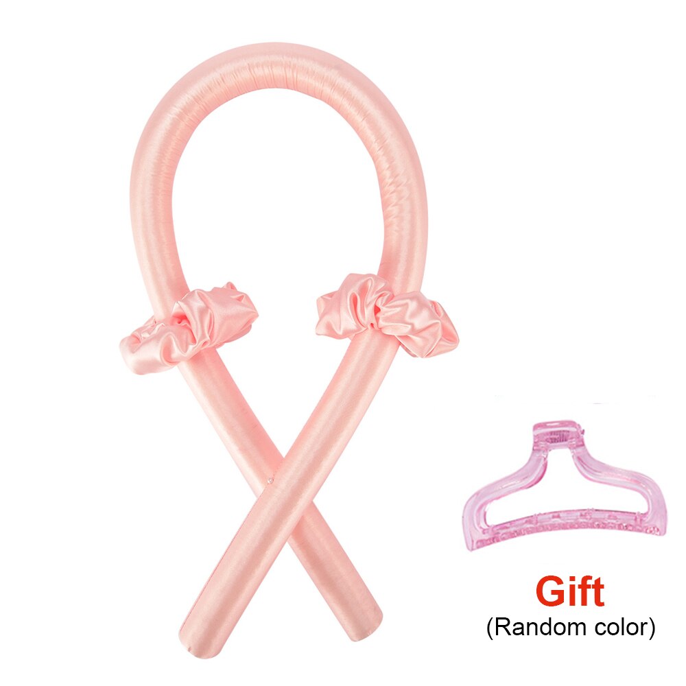 Hair Curlers Rollers with Clip Diy Magic Hair Curler Spiral Soft Wave Foam Hair Curler No Heat Curls Ribbon Heatless Hair Curls: Yellow