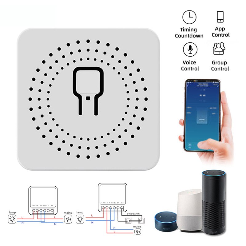 10/16A Mini Smart Wifi Diy Switch Ondersteuning 2 Manier Controle Smart Home Automation Module Werkt Met Alexa Google thuis Slimme Leven App