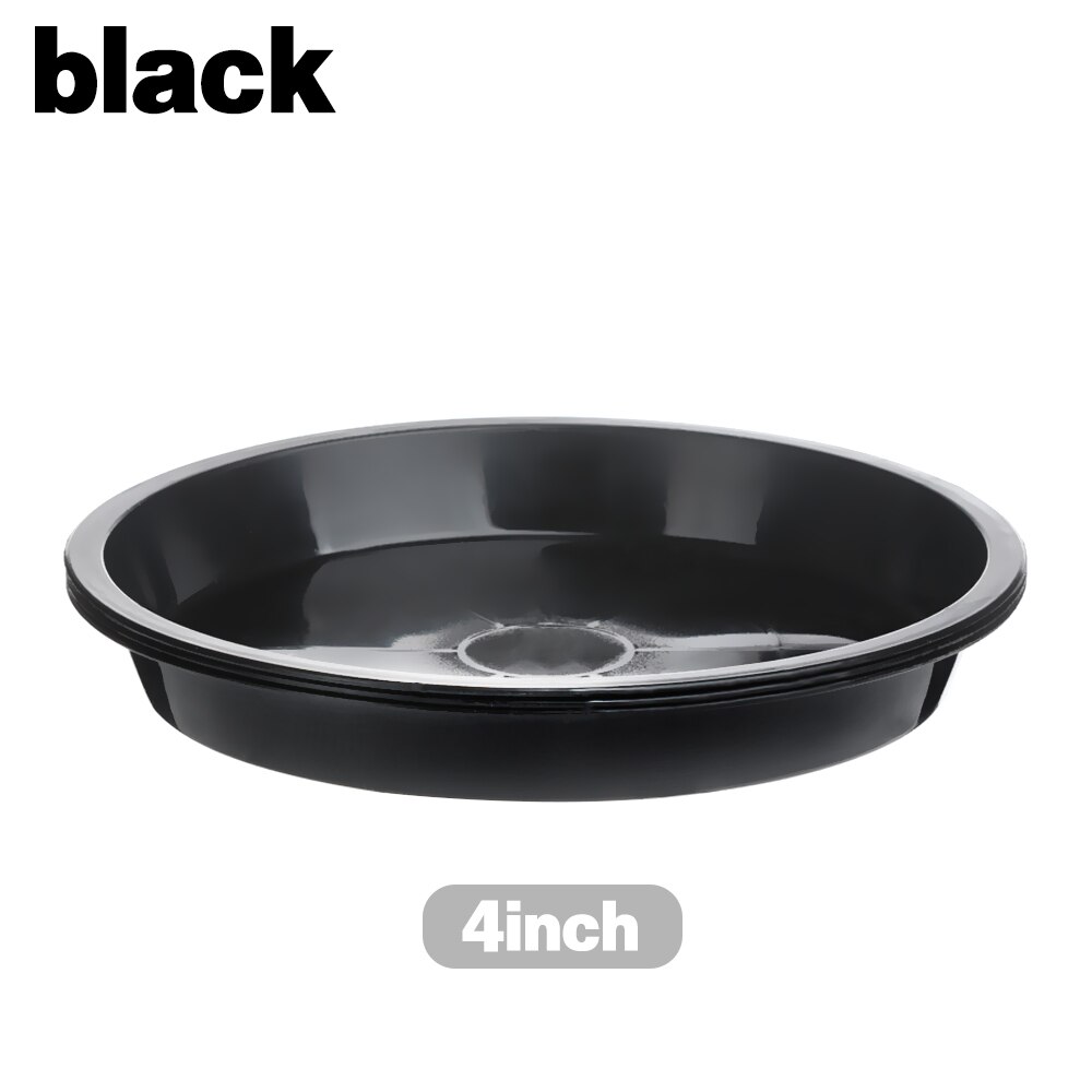 3Pcs Durable Kunststoff Pflanze Untertasse Heavy Duty Drip Trays Kunststoff Tray Untertassen Runde Blume Topf Indoor Outdoor Garten Zubehör: 4inch black