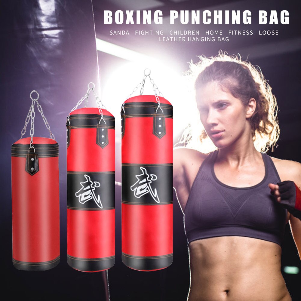 0.6M/0.8M/1M Boksen Tas Sport Fitness Training Apparatuur Kickboxing Muay Thai Lege Bokszak met Handschoenen Karabijnhaak