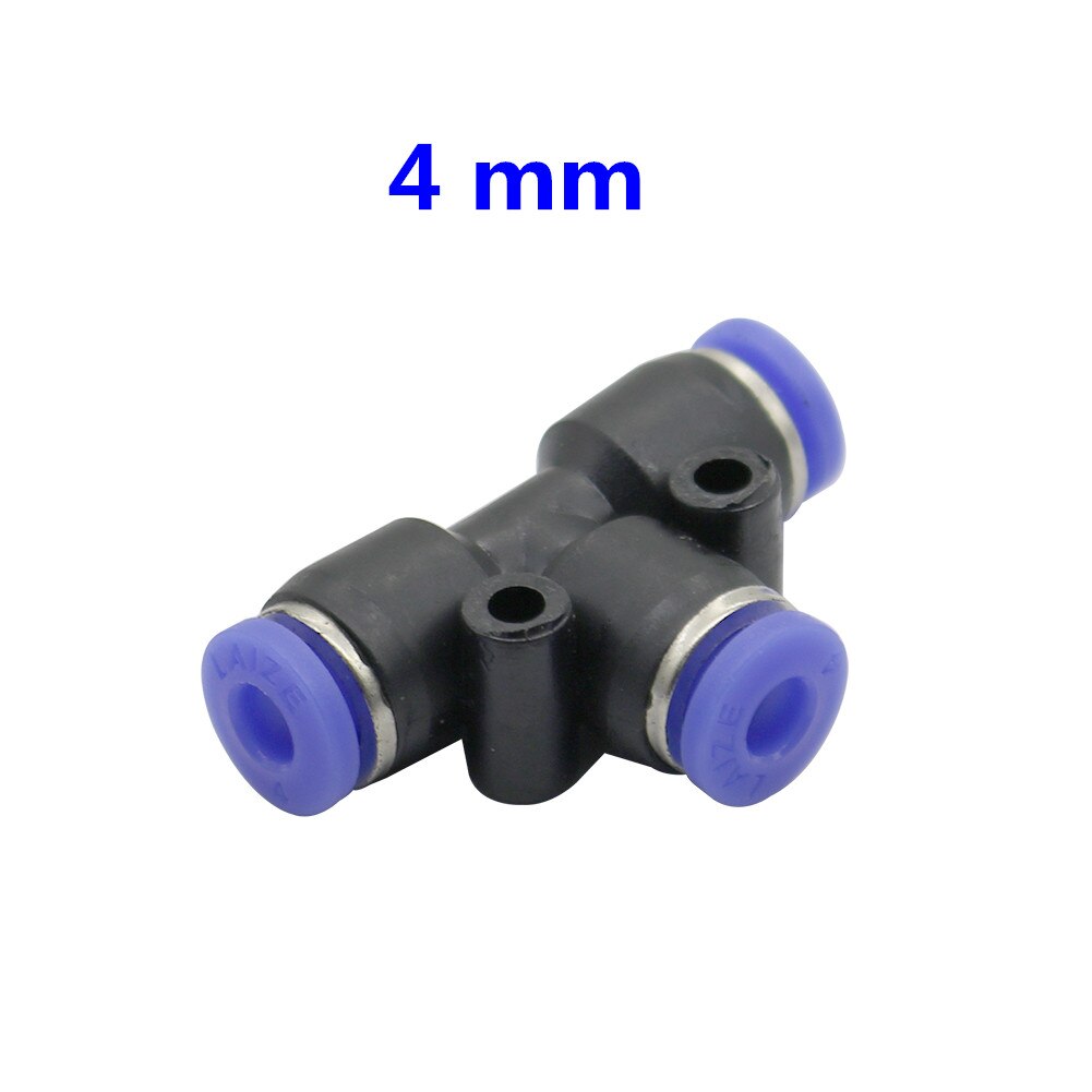 Conectores de agua para riego de jardín tipo T, 5 uds., 4mm, 6mm, 8mm, 10mm, 12mm, 14mm, 16mm, conectar rápidamente la boquilla atomizadora: Marrón