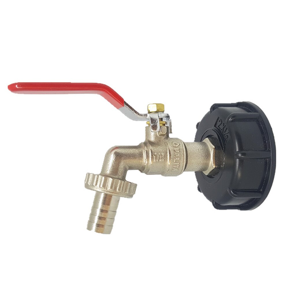 Conector adaptador de rosca para grifo de latón de 1/2 pulgadas para depósito de agua IBC de jardín, grifo de seguridad de respaldo para control de flujo fino: 1 2inch Brass