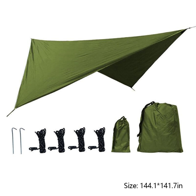 Camping Sun Shelter Lightweight Tent Tarp Rain Sun Shade Hammock Shelter Camping Picnic Pad Outdoor Waterproof Tent Shade: 6