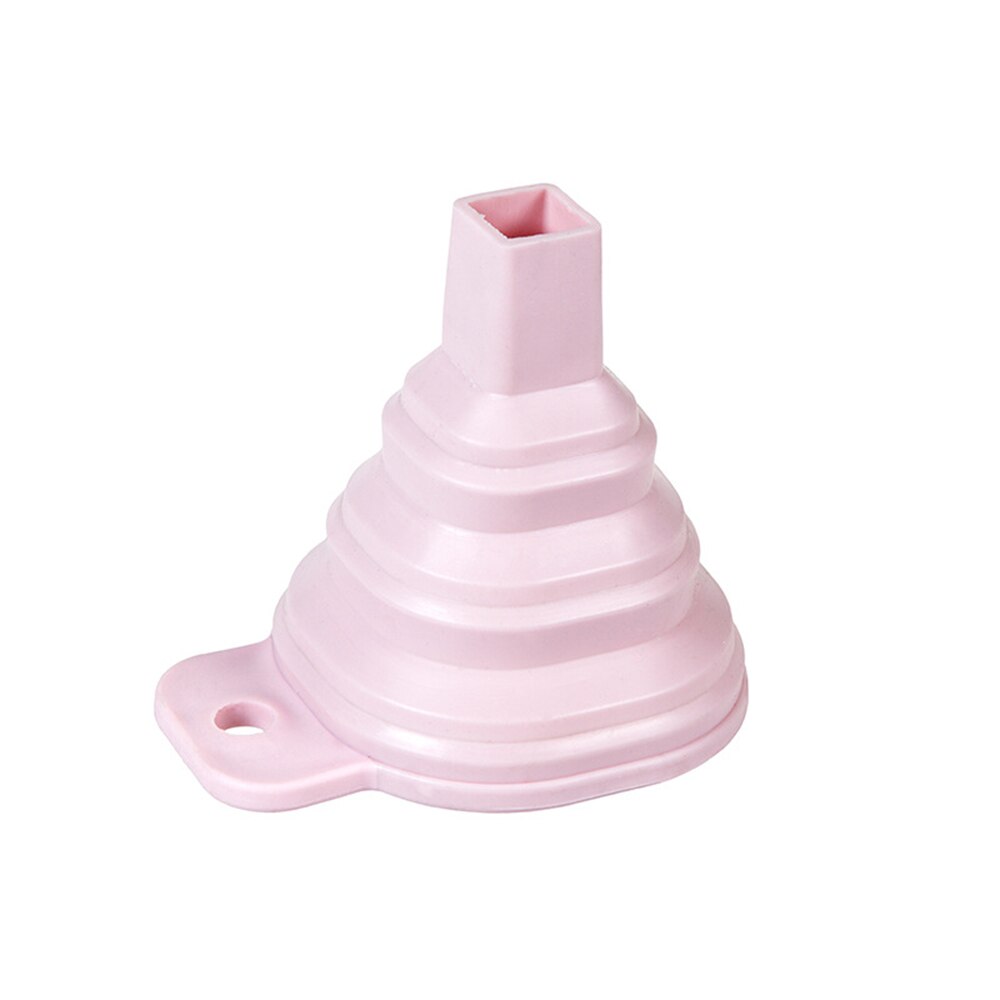 Embudos multifuncionales 2 en 1, embudos plegables de silicona de alimentaria, miniembudo separador de aceite de cocina, bebidas de vino, embudos separadores: Pink