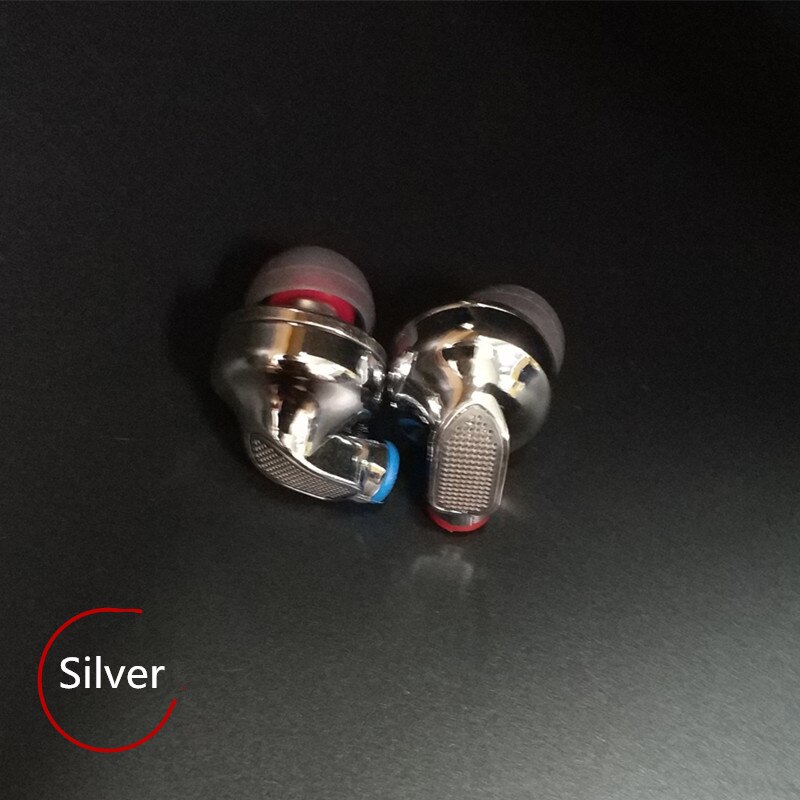 SENFER DT6 PRO 2BA+1DD+Piezo Hybrid In Ear Earphone HIFI Running Sports Earplug Earbud Detachable Cable PT25 DT8 T2 ZST V80: Silver with mic