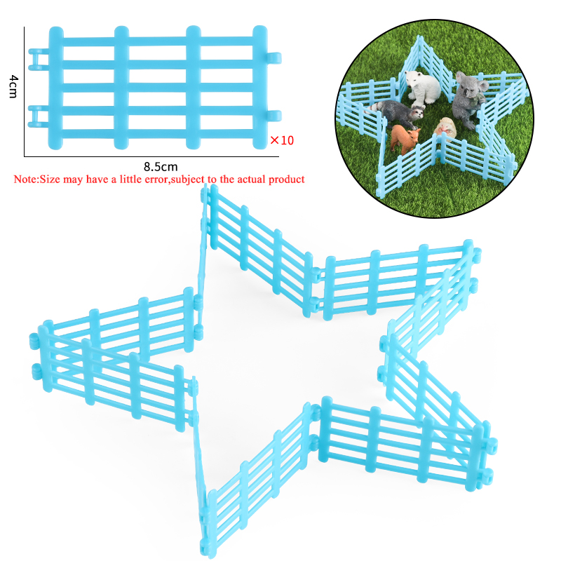 Oenux Simulatie Boerderij Hek Scène Speelgoed Bomen Huis Boer Eenhoorn Dieren Model Miniatuur Ambachtelijke Woondecoratie Schattige Kindercadeau: Deep Blue