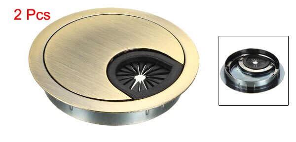 uxcell 2pcs Cable Hole Cover 50-80mm Zinc Alloy Desk Grommet for Wire Organizer Bright Silver/Black/Bronze/Sliver/Red Bronze: Bronze 60mm