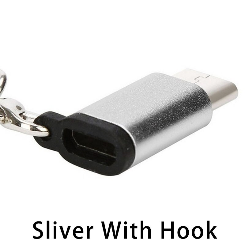 Draagbare Anti-Verloren Sleutelhanger USB-C Naar Micro Usb Adapter Vrouwelijke Adapter Converter Usb 2.0 Voor Samsung Huawei: 02