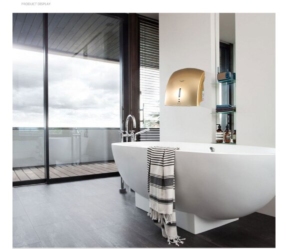 Automatic Hand dryer induction dryer commercial toilet hand dryer mobile smart and cold dual functions ABS material: Golden