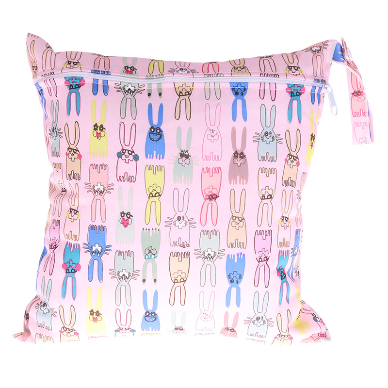 15 Kleuren Waterdichte Natte Zakken Digitale Print Luiertas Kan Wassen Urine Bag Mooie Animal Patroon Single Rits Luiertas: tuzi