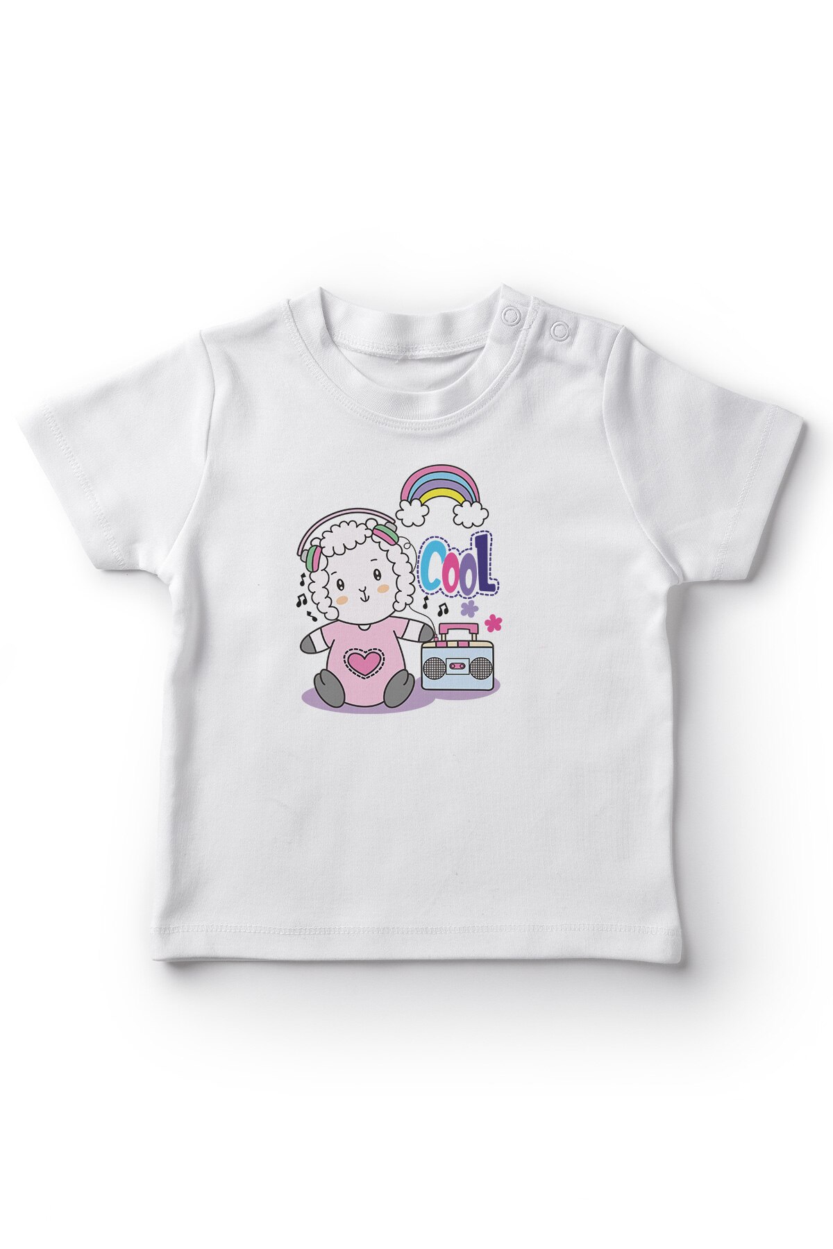 Angemiel Baby Music Dinliyen Cool Lamb Baby Girls T-Shirt White