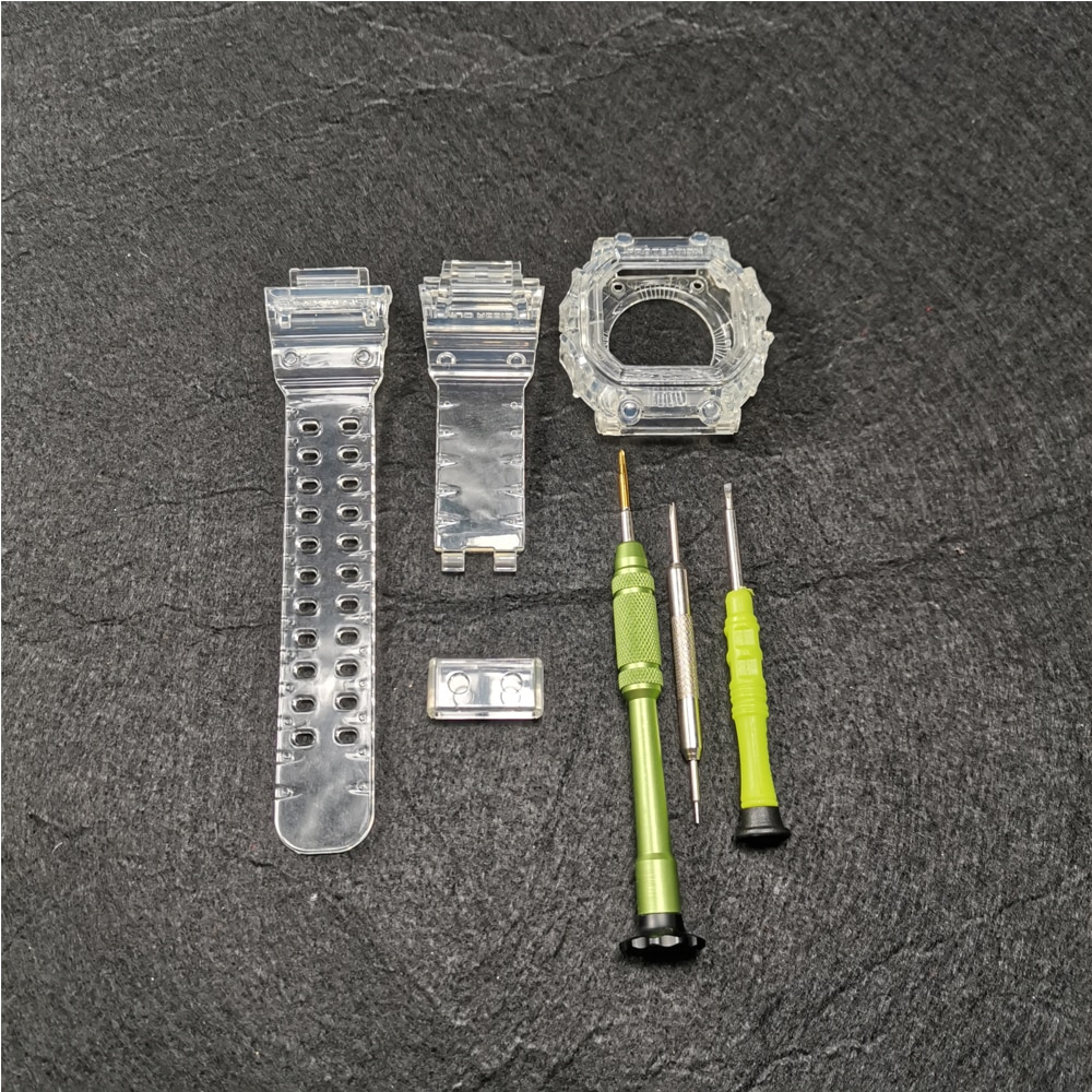 Siliconen Horlogeband Vervanging Voor GX56 Rubber Strap Sport Waterdicht Horloge Bandjes Transparant Horloge Band Bezel Watch Band Tool