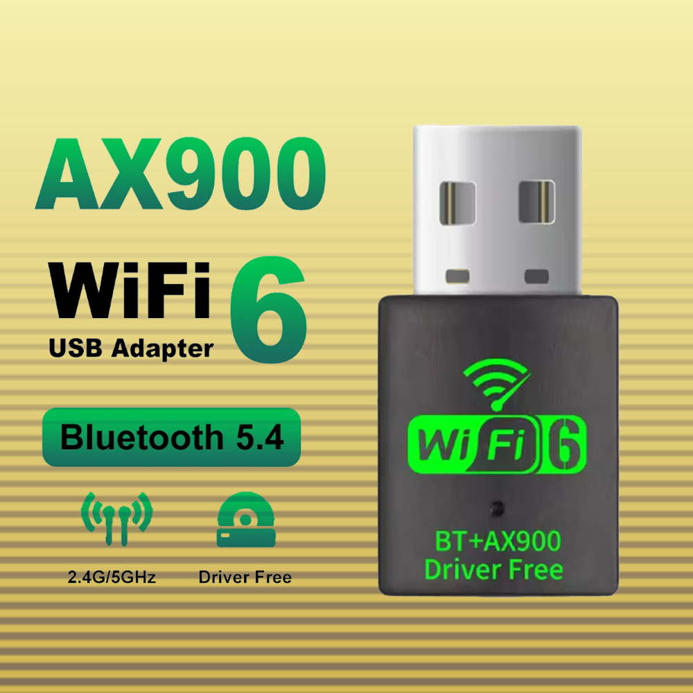 AX900 Wifi 6 Mini USB Dongle Scheda di rete BT 5.4 Ricevitore Dongle per Win 10/11 PC Dual Band 2.4G/5Ghz