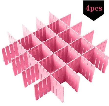 4 Stuks Diy Lade Divisie Board Tool Verstelbare Lade Divider Diy Opslag Planken Huishoudelijke Gratis Combinatie Partitie Boord: Pink