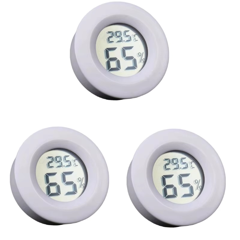 1~10pcs Mini Hygrometer Thermometer Fahrenheit or Celsius Meter Digital LCD Monitor Indoor Room Round Humidity Temperature Gauge: Blue
