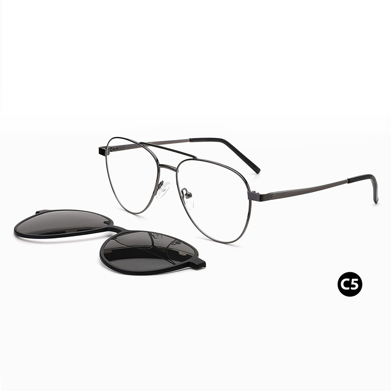 Ceofy, montura de gafas Vintage para hombre, Clip solar polarizado 2 en 1, de , montura de gafas graduadas ópticas para hombre: Rosa