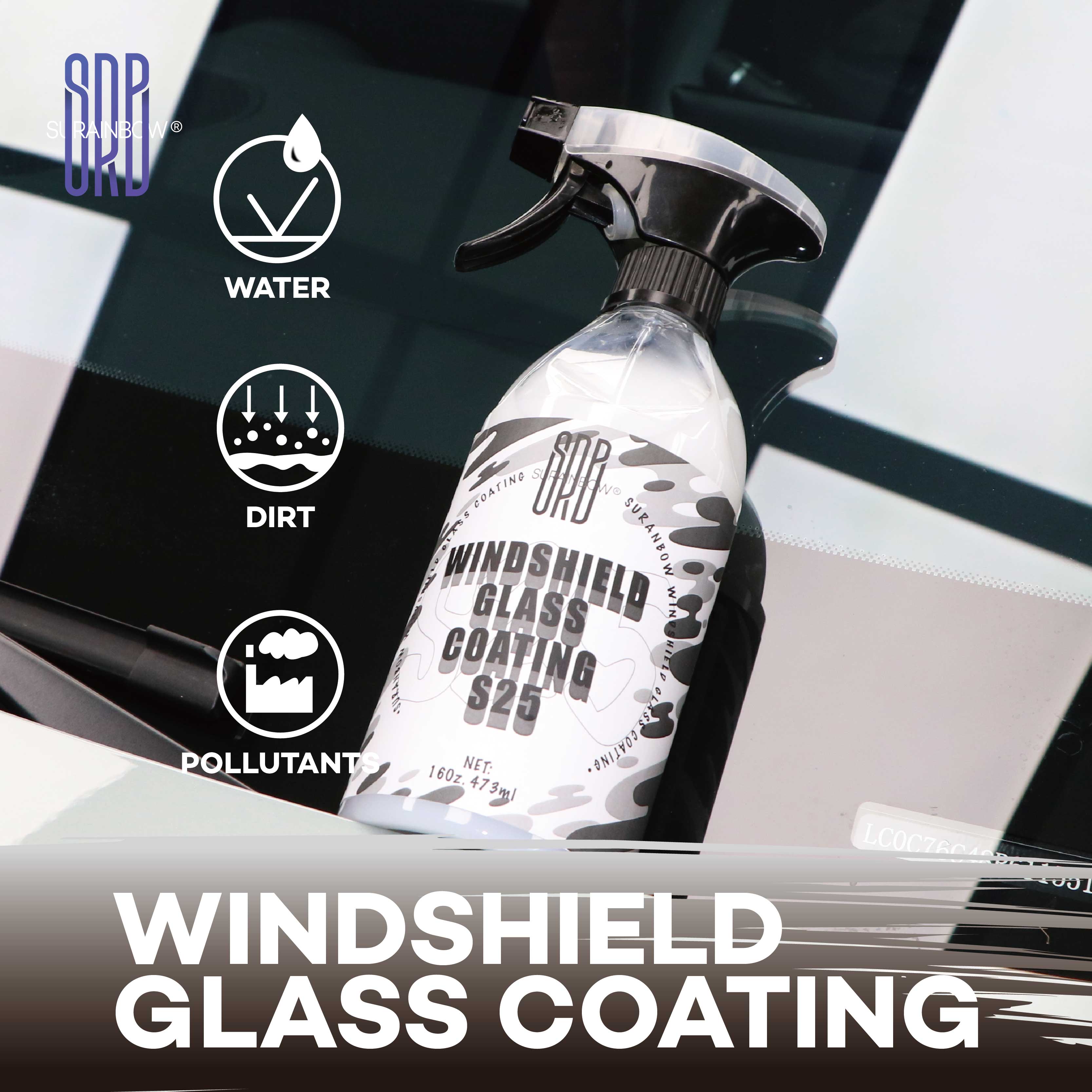 Glascoating Coat Protectant - Hydrofoob regenafweermiddel voor auto's, langdurige en duurzame coating, snelle en eenvoudige toepassing