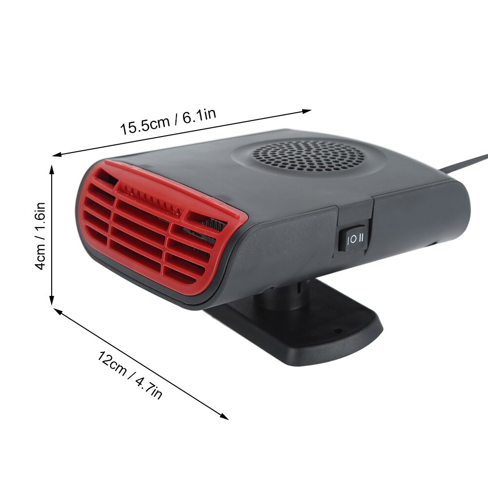 Vindusvifte 150w 12v bærbar bilvarmer frontrute defroster kompakt varmevifte til bilbruk badevifte