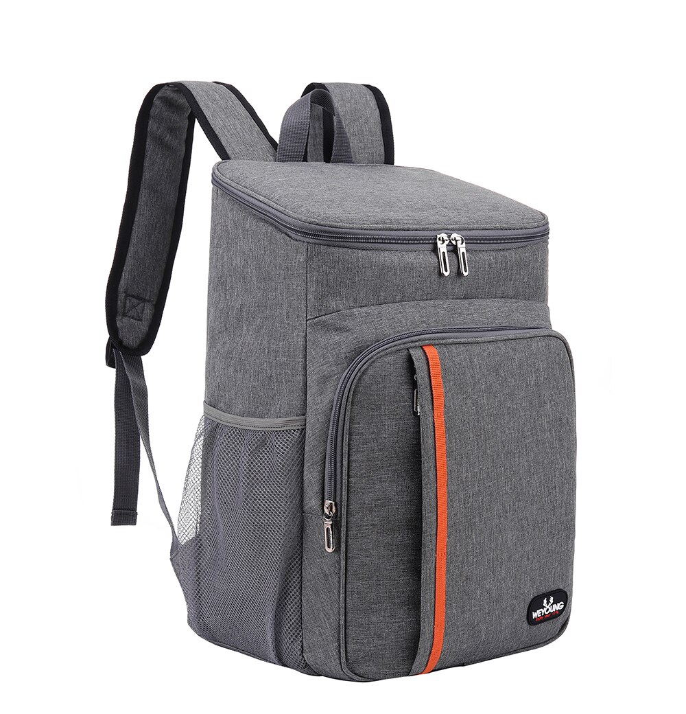 Ao ar livre grande capacidade à prova de vazamento homem mulher térmica isolado cooler ombro mochila piquenique saco: Gray