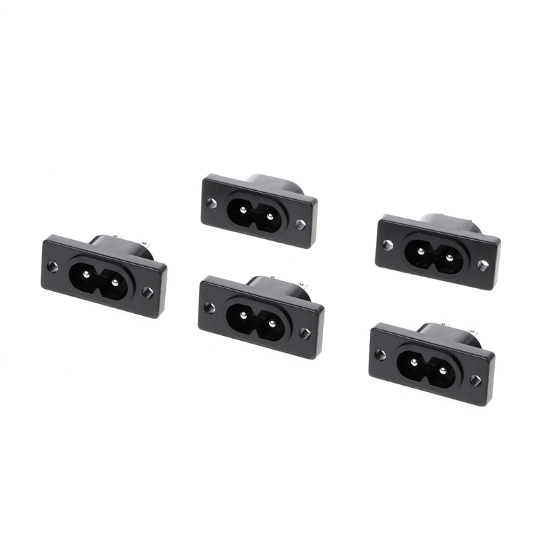 5 Pcs IEC320 C8 2 Terminal Power Plug Inlet Socket AC 250V 2.5A U4LA