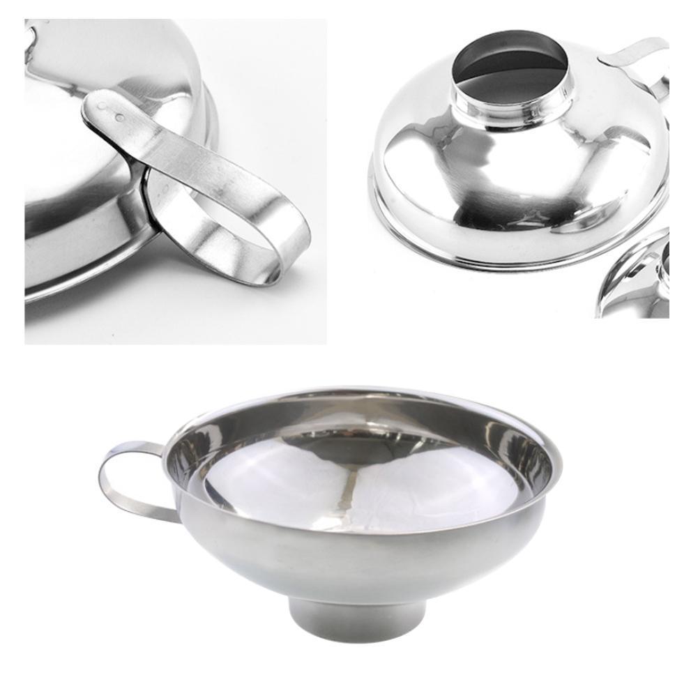 Stainless Steel Wide Mouth Funnel Salad Sauce Large Funnel Jam Multifunctional Thickening Leakage Household Oil Funnel Diam P5W9